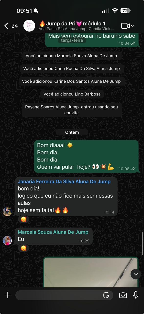 Print de WhatsApp: Lógico que eu não fico mais sem essas aulas. Hoje sem falta!